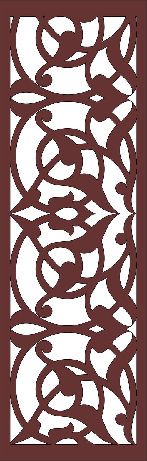 طرح دکور درز گل روی صفحه طراحی cnc برش لیزر - decor seamless floral screen design cnc laser cutting - برای دستگاه CNC چوب و لیزر (سی ان سی)