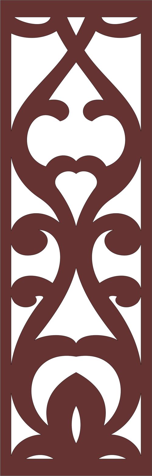 طرح دکور درز گل صفحه برای برش لیزری - decor seamless floral screen for laser cutting - برای دستگاه CNC چوب و لیزر (سی ان سی)