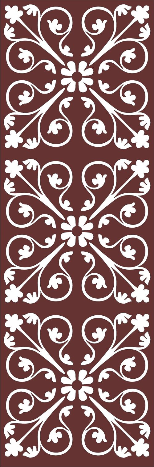 طرح دکور درز جداکننده گلدار برای برش لیزری - decor seamless separator floral grill for laser cutting - برای دستگاه CNC چوب و لیزر (سی ان سی)