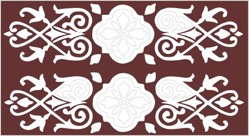 طرح دکور درز جداکننده گلدار جلی برای برش لیزری - decor seamless separator floral jali for laser cut ve - برای دستگاه CNC چوب و لیزر (سی ان سی)