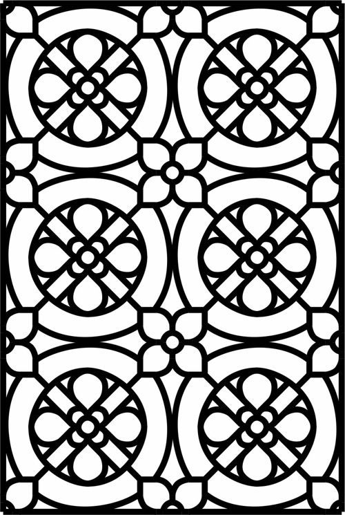 طرح دکور درز جداکننده گلدار شبکه‌ای برای برش لیزری - decor seamless separator floral lattice for laser cut ve - برای دستگاه CNC چوب و لیزر (سی ان سی)