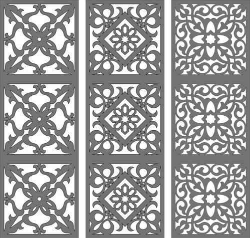 طرح دکور درز جداکننده گریل پانل برای برش لیزری - decor seamless separator grill panel for laser cutting - برای دستگاه CNC چوب و لیزر (سی ان سی)