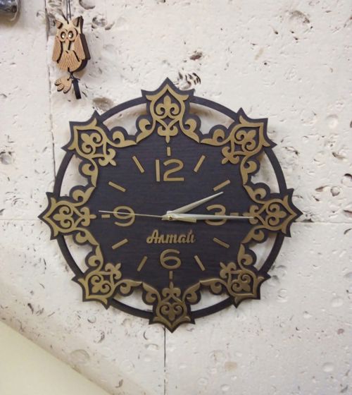 طرح ساعت دیواری چوبی دکوراسیون پذیرفته شده برای برش لیزری - decor wooden wall clock for laser cutting - برای دستگاه CNC چوب و لیزر (سی ان سی)