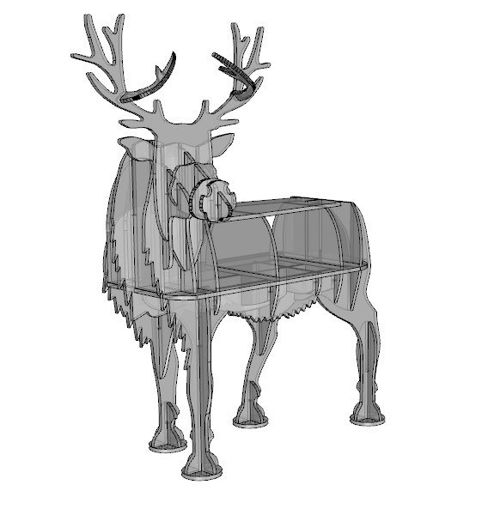 طرح حیوانات دو بعدی گوزن میلی متر برای برش لیزری - deer 2d animals design plan 10mm for laser cut - برای دستگاه CNC چوب و لیزر (سی ان سی)
