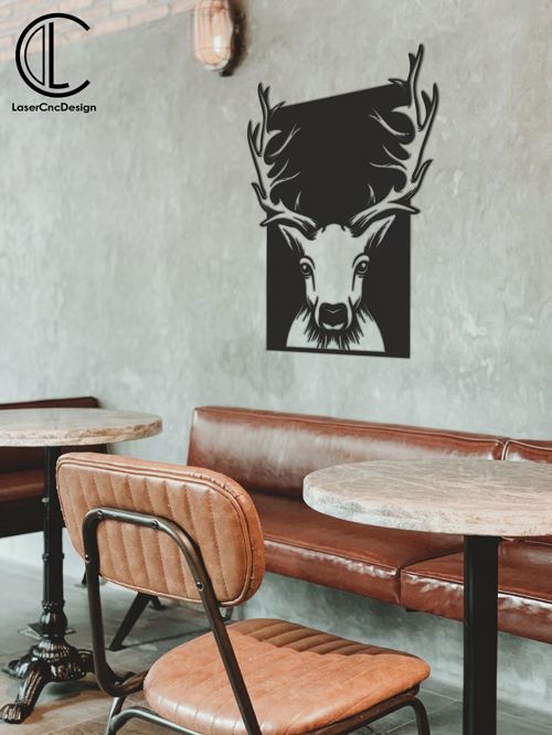 طرح تابلو گوزن - deer panel - برای دستگاه CNC چوب و لیزر (سی ان سی)