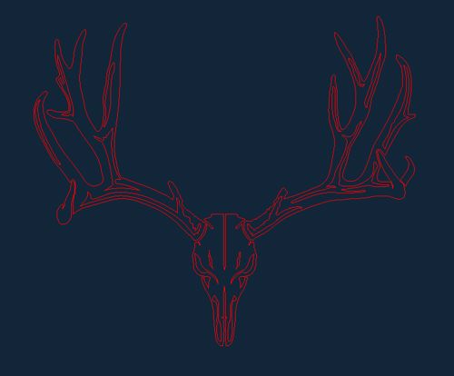 طرح جمجمه گوزن - deer skull - برای دستگاه CNC چوب و لیزر (سی ان سی)