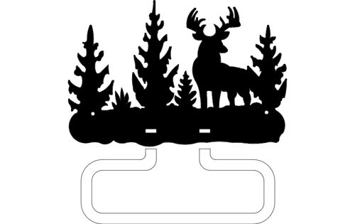 طرح حوله نگهدارنده گوزن - deer towel holder - برای دستگاه CNC چوب و لیزر (سی ان سی)