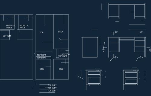 طرح میز - desk - برای دستگاه CNC چوب و لیزر (سی ان سی)