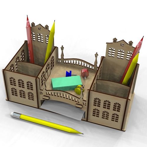 طرح میز سازماندهنده زیبا دکور میز برای برش لیزری - desk organizer cute desk decor for laser cutting ve - برای دستگاه CNC چوب و لیزر (سی ان سی)