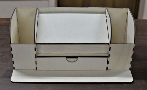 طرح میز سازماندهنده با کشو - desk organizer with drawer ve - برای دستگاه CNC چوب و لیزر (سی ان سی)
