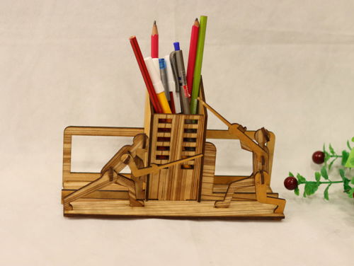 طرح جا خودکاری میز میلی‌متری لیزر - desk pen holder 3mm laser cut - برای دستگاه CNC چوب و لیزر (سی ان سی)