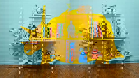 طرح قفسه کتاب دایناسور برش لیزری سه بعدی پازل - dinosaur bookcase laser cut 3d puzzle - برای دستگاه CNC چوب و لیزر (سی ان سی)