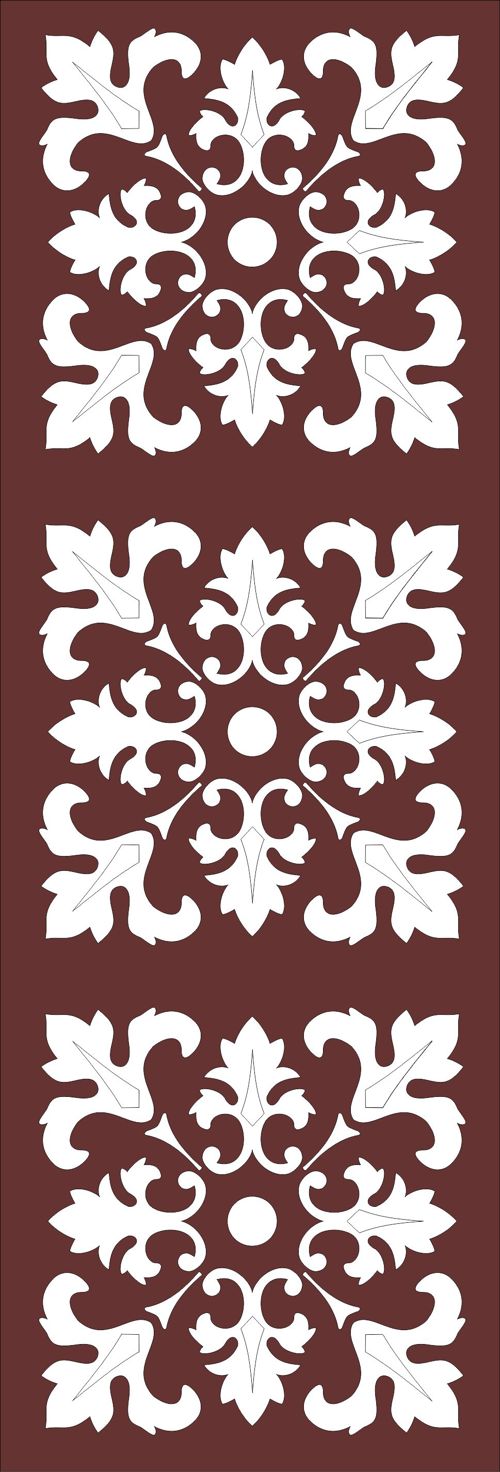 طرح الگوی گل کباب لیزری جداکننده - divider seamless floral grill pattern for laser cut ve - برای دستگاه CNC چوب و لیزر (سی ان سی)