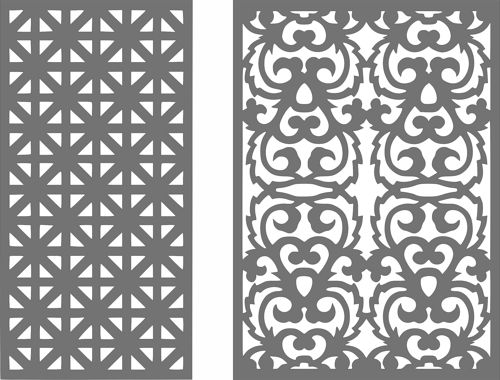 طرح‌های شبکه‌ای گل‌دار درز جداکننده - divider seamless floral lattice designs set - برای دستگاه CNC چوب و لیزر (سی ان سی)