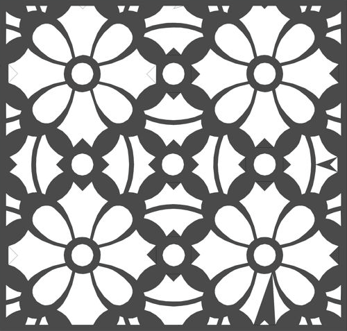 طرح تقسیم‌کننده درز گل شبکه استنسیل پنل برای برش لیزر - divider seamless floral lattice stencil panel for laser cut ve - برای دستگاه CNC چوب و لیزر (سی ان سی)