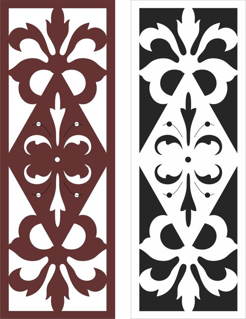 طرح صفحه گلدار درز جداکننده برای برش لیزری - divider seamless floral screen design for laser cut ve - برای دستگاه CNC چوب و لیزر (سی ان سی)