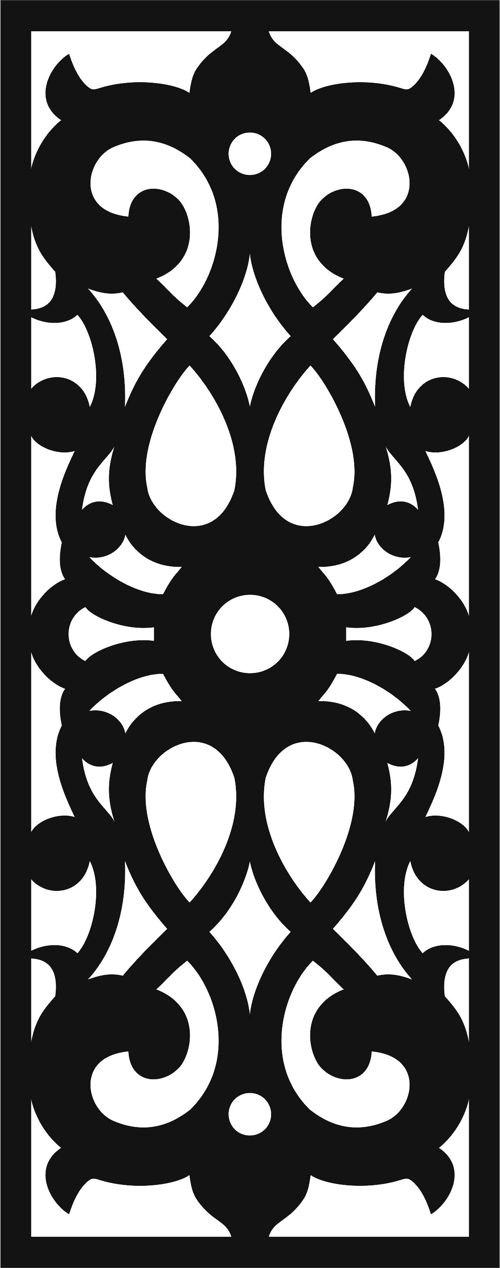 طرح جداکننده درز گلدار برای برش لیزری - divider seamless floral screen for laser cut ve - برای دستگاه CNC چوب و لیزر (سی ان سی)