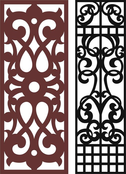 طرح الگوی گلدار صفحه گلدار لیزری جداکننده - divider seamless floral screen pattern for laser cut ve - برای دستگاه CNC چوب و لیزر (سی ان سی)