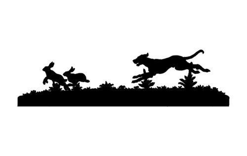 طرح سگ تعقیب خرگوش - dog chasing rabbits - برای دستگاه CNC چوب و لیزر (سی ان سی)