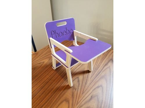 طرح صندلی کودک عروسی عروسی - doll high chair ve - برای دستگاه CNC چوب و لیزر (سی ان سی)