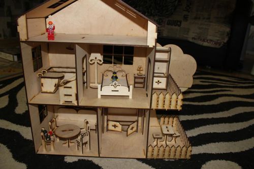 طرح کیت خانه عروسکی قالب میلی متری برای برش لیزری - dollhouse kit 4mm template for laser cut ve - برای دستگاه CNC چوب و لیزر (سی ان سی)