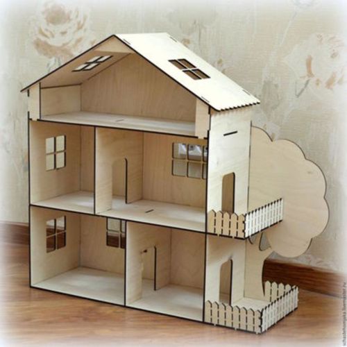 طرح قالب کیت خانه عروسکی میلی‌متری برای برش لیزری - dollhouse kit template 4mm for laser cut ve - برای دستگاه CNC چوب و لیزر (سی ان سی)