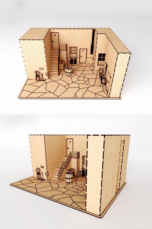 طرح مدل خانه عروسک - doll house model - برای دستگاه CNC چوب و لیزر (سی ان سی)