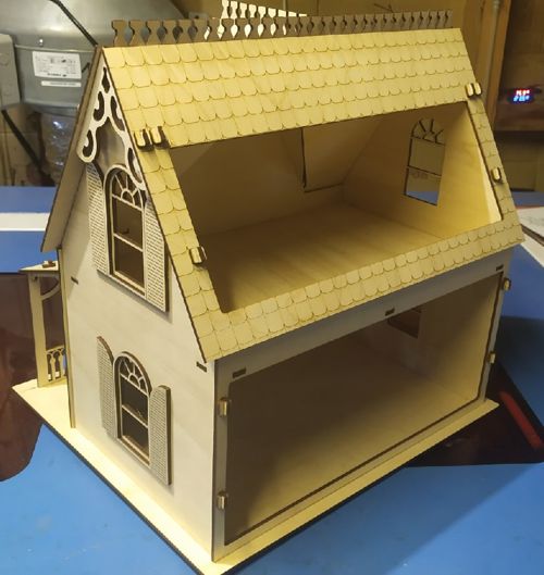 طرح خانه عروسکی چوبی تزئینی برای برش لیزر - dollhouse wooden decorative for laser cut ve - برای دستگاه CNC چوب و لیزر (سی ان سی)