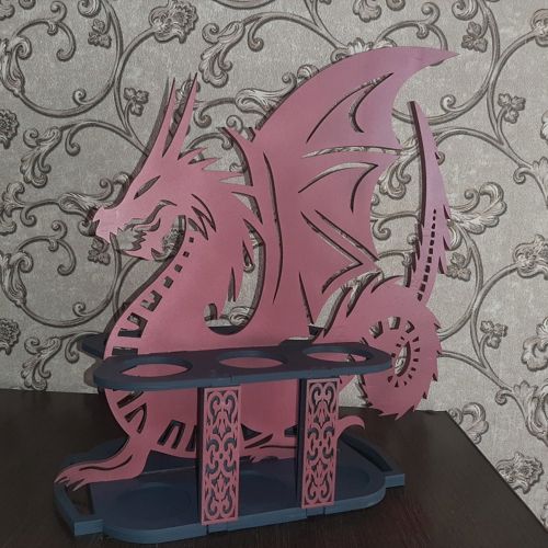 طرح نگهدارنده نوشیدنی اژدها برای برش لیزری - dragon drink holder for laser cutting ve - برای دستگاه CNC چوب و لیزر (سی ان سی)