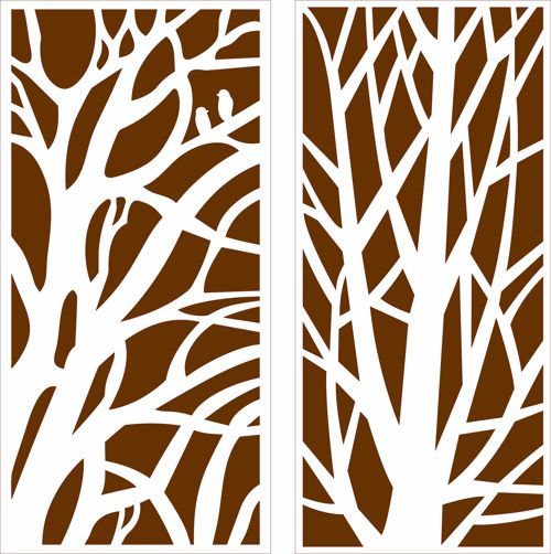 طرح اتاق نقاشی شاخه های بزرگ صفحه برای برش لیزر - drawing room big branches screen for laser cutting - برای دستگاه CNC چوب و لیزر (سی ان سی)