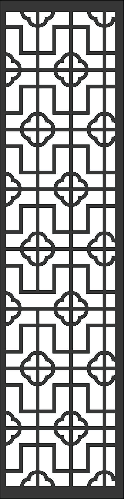 طرح گل گلدار شبکه‌ای استنسیل درز برای برش لیزر - drawing room floral lattice stencil seamless design for laser cut ve - برای دستگاه CNC چوب و لیزر (سی ان سی)