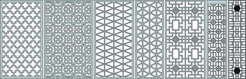 طرح‌های درز اتاق نشیمن با گل‌های شبکه‌ای - drawing room floral lattice stencil seamless designs - برای دستگاه CNC چوب و لیزر (سی ان سی)