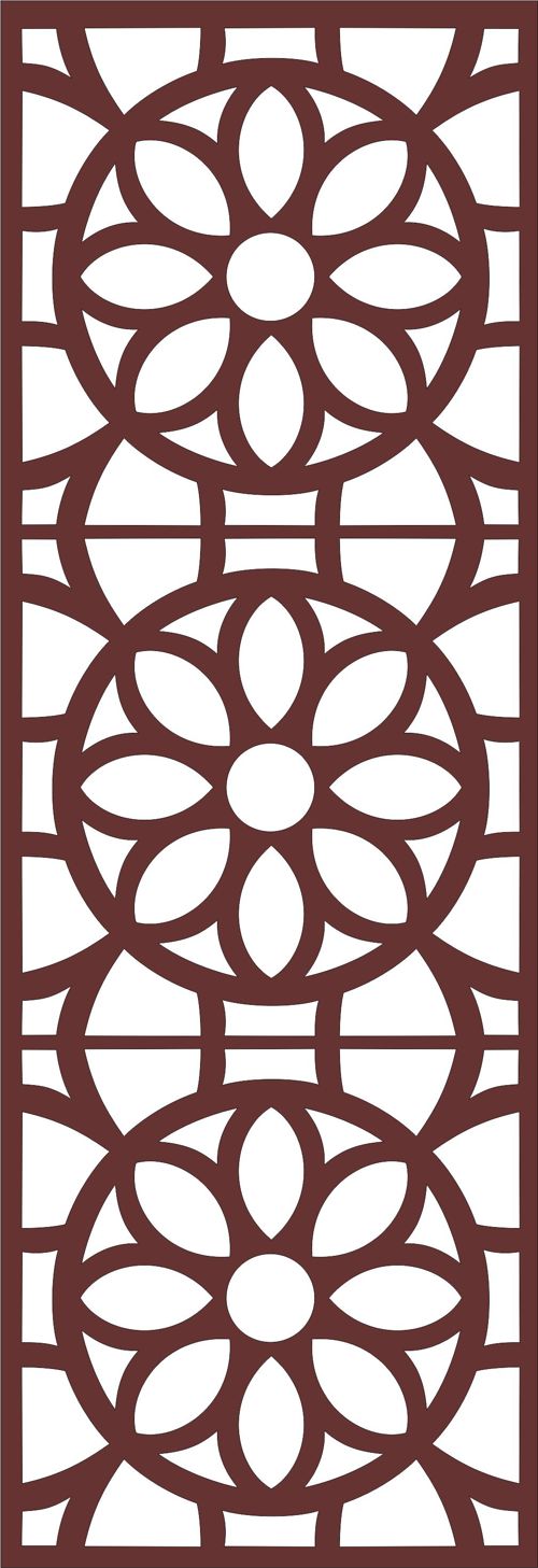 طرح گل گلدار درز برای برش لیزری - drawing room grill floral seamless design for laser cutting - برای دستگاه CNC چوب و لیزر (سی ان سی)