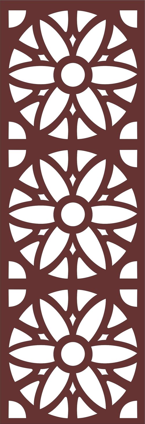 طرح کباب‌پز گلدار درز برای برش لیزری - drawing room grill floral seamless for laser cutting - برای دستگاه CNC چوب و لیزر (سی ان سی)