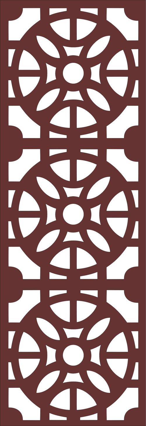 طرح پنل گلدار درز برای برش لیزری - drawing room grill floral seamless panel for laser cut ve - برای دستگاه CNC چوب و لیزر (سی ان سی)