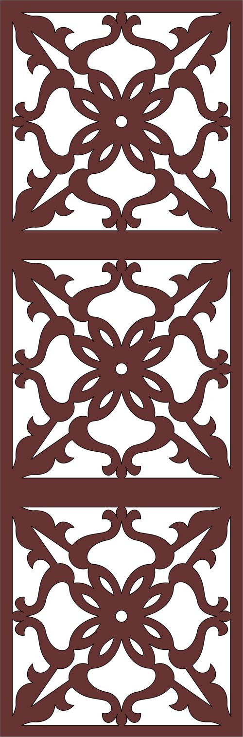 طرح الگوی گلدار درز برای برش لیزری اتاق نقاشی - drawing room grill floral seamless pattern for laser cut ve - برای دستگاه CNC چوب و لیزر (سی ان سی)