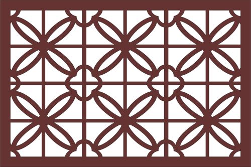طرح پنل گلدار درز برای برش لیزری اتاق نقاشی - drawing room lattice floral seamless panel for laser cut ve - برای دستگاه CNC چوب و لیزر (سی ان سی)