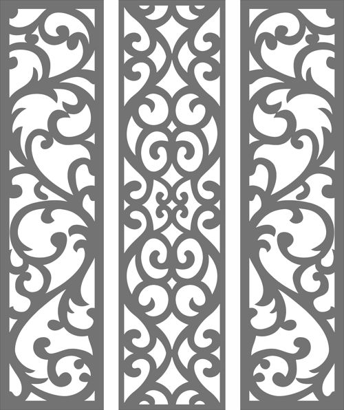 طرح‌های مشبک یکپارچه اتاق نقاشی برای برش لیزری - drawing room lattice seamless designs set for laser cut ve - برای دستگاه CNC چوب و لیزر (سی ان سی)