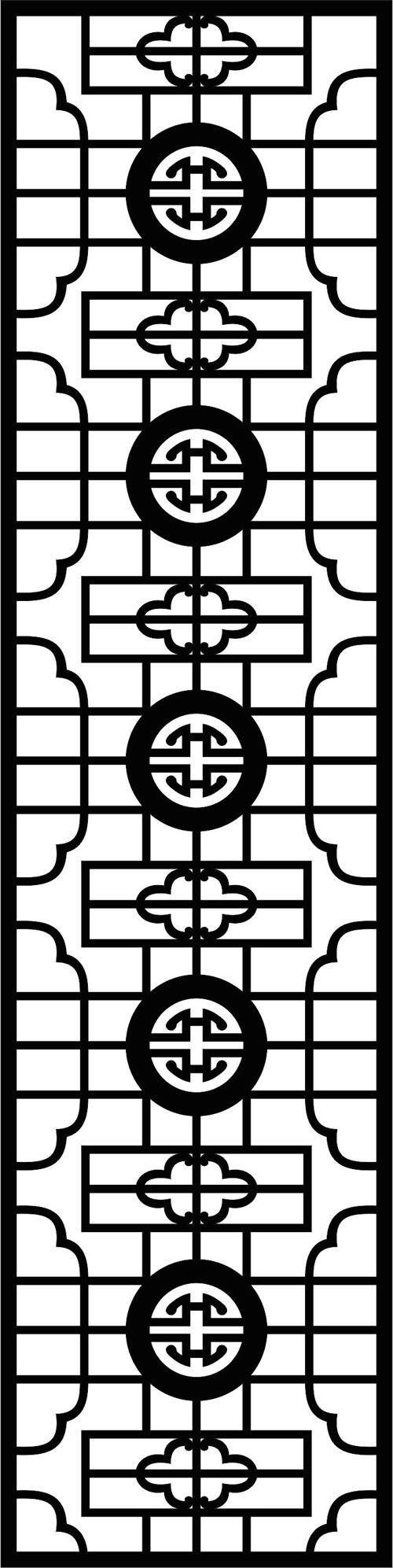 طرح پرده گلدار یکپارچه هنری برای برش لیزر - drawing room screen floral seamless art for laser cut ve - برای دستگاه CNC چوب و لیزر (سی ان سی)