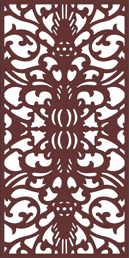 طرح پرده اتاق نقاشی گلدار طرح لیزر cnc - drawing room screen floral seamless design cnc laser cutting - برای دستگاه CNC چوب و لیزر (سی ان سی)