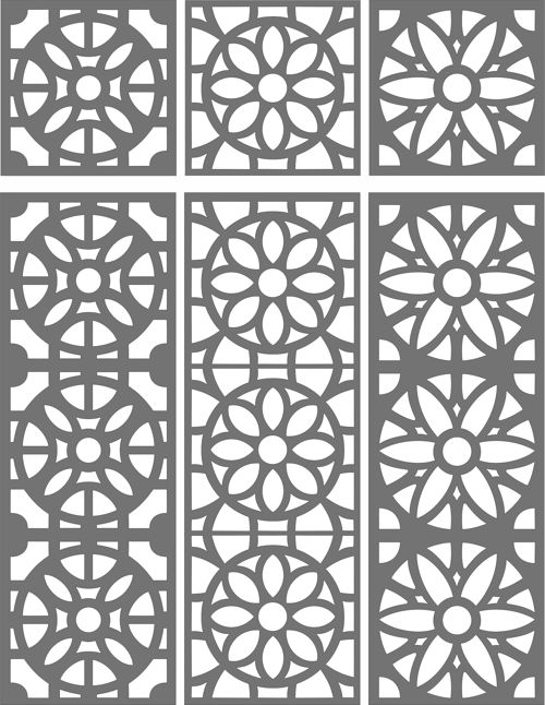 طرح اتاق‌های نقاشی گریل گلدار یکپارچه برای برش لیزری - drawing rooms grill floral seamless for laser cut ve - برای دستگاه CNC چوب و لیزر (سی ان سی)