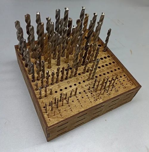 طرح نگهدارنده مته سازماندهنده کارگاه انبار سازی برای برش لیزری - drill bits holder organizer workshop storage for laser cut ve - برای دستگاه CNC چوب و لیزر (سی ان سی)
