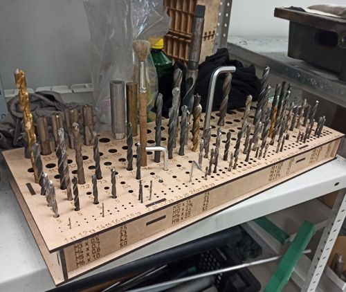 طرح پایه مته نگهدارنده قفسه برای برش لیزری - drill bits stand storage rack for laser cut ve - برای دستگاه CNC چوب و لیزر (سی ان سی)