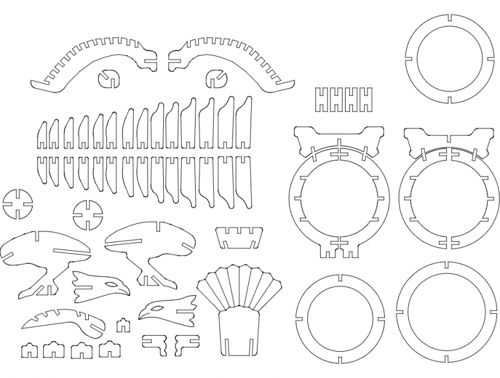 طرح پازل سه بعدی عقاب - eagle 3d puzzle - برای دستگاه CNC چوب و لیزر (سی ان سی)