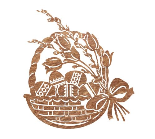 طرح سبد عید پاک برای برش لیزری - easter basket for laser cut ve - برای دستگاه CNC چوب و لیزر (سی ان سی)