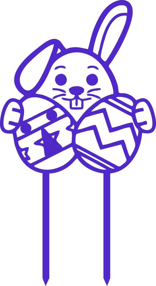 طرح کیک عید عید خرگوش - easter cake bunny topper - برای دستگاه CNC چوب و لیزر (سی ان سی)