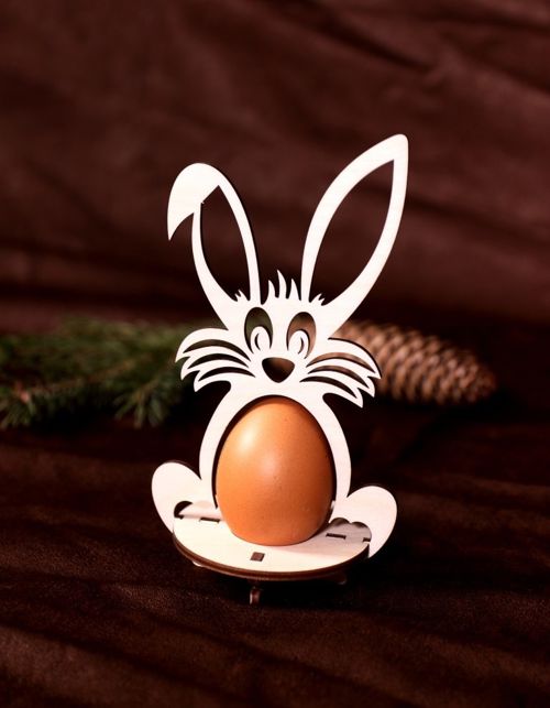 طرح پایه تخم مرغ خرگوش برای برش لیزری - easter eggs rabbit stand for laser cutting ve - برای دستگاه CNC چوب و لیزر (سی ان سی)