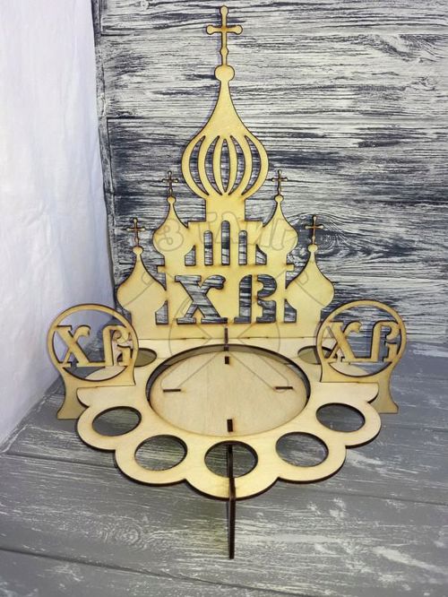 طرح پایه تخم مرغ عید - easter egg stand church for laser cutting ve - برای دستگاه CNC چوب و لیزر (سی ان سی)