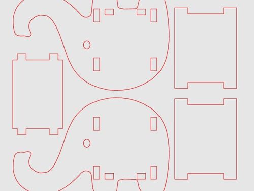 طرح جا قلمی فیلی گوشی v3 - elephant phone pen holder v3 - برای دستگاه CNC چوب و لیزر (سی ان سی)