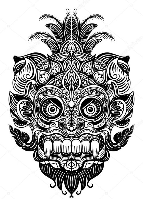 طرح‌های حکاکی الگوهای جمجمه مائوری برای برش لیزر - engrave maori skull patterns designs for laser cut ve - برای دستگاه CNC چوب و لیزر (سی ان سی)